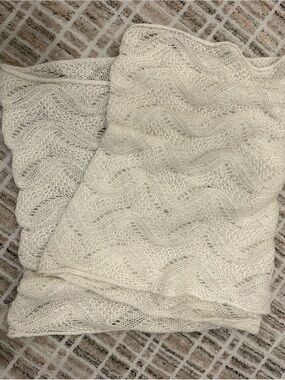 Soft Ivory Knit Infinity Blanket